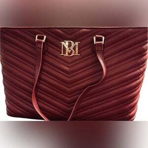 Badgley Mischka Large Wine Chevron Tote NWT